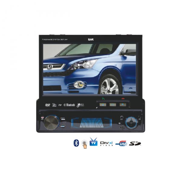 DVD Automotivo Bak 7998 DVD/Bluetooth/TV HD 7" LCD Touch Scr